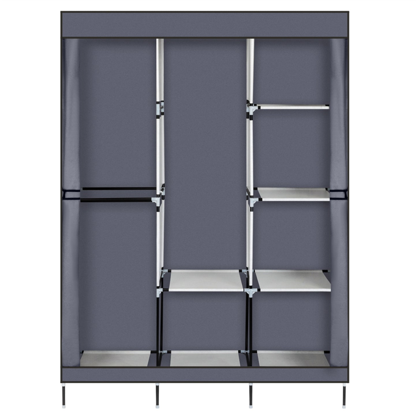 71" Portable Closet Wardrobe Clothes Rack Storage Organizer with Shelf Gray