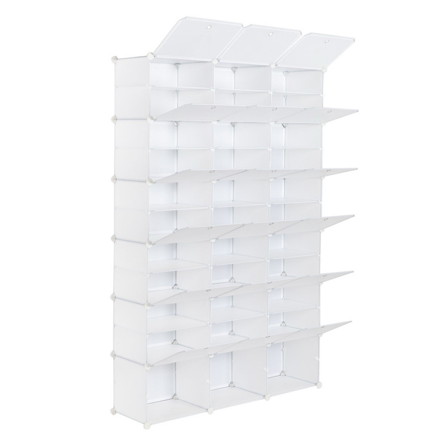 12-Tier Portable 72 Pair Shoe Rack Organizer 36 Grids Tower Shelf Storage Cabinet Stand Expandable for Heels, Boots, Slippers, White